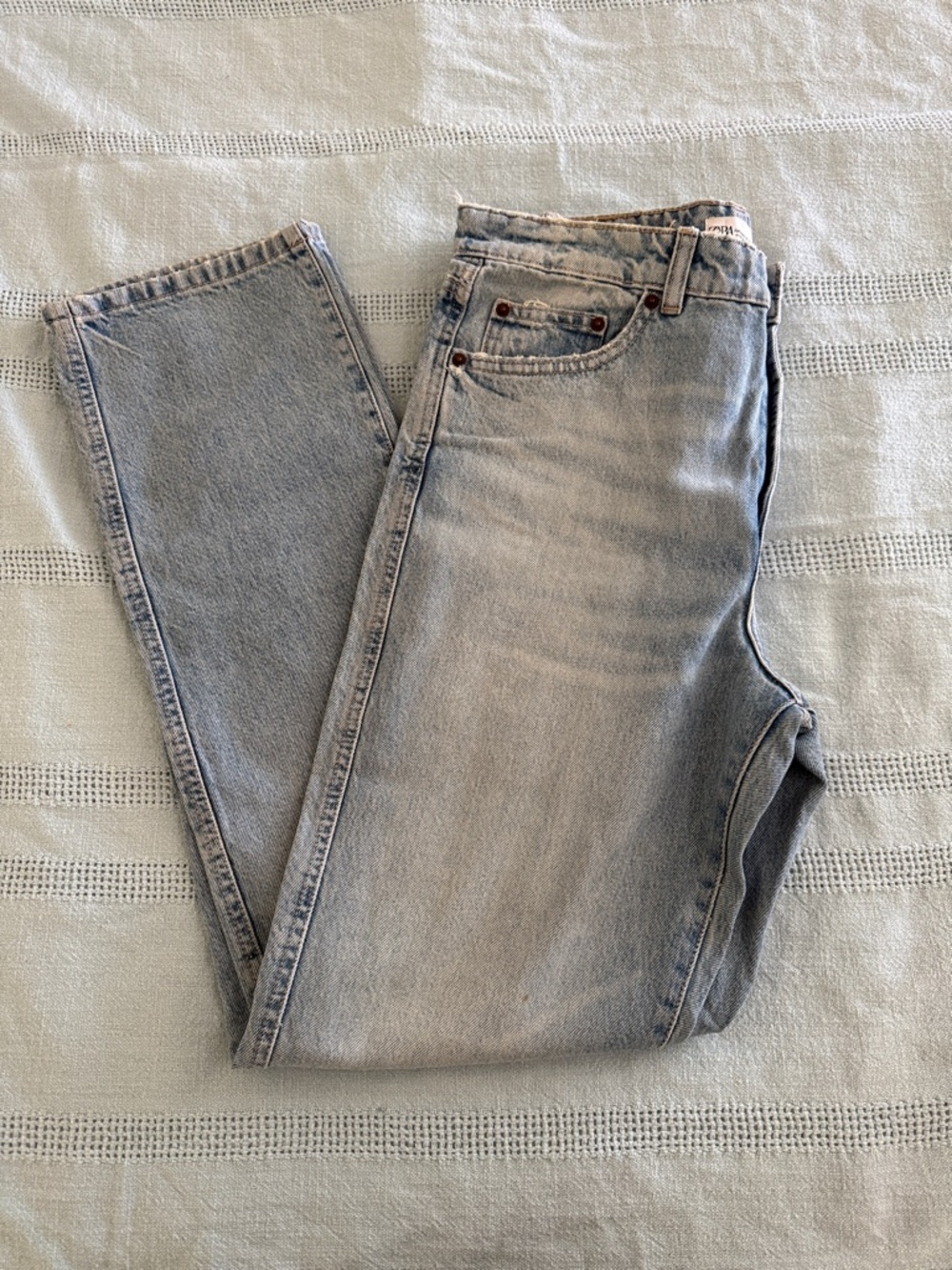 Zara Pale Blue Straight Leg Jeans